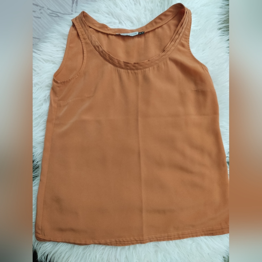 European brand blouse, shirt, caramel color, tawny brown